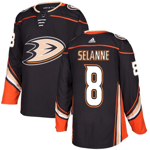 Adidas Men Anaheim Ducks #8 Teemu Selanne Black Home Authentic Stitched NHL Jersey